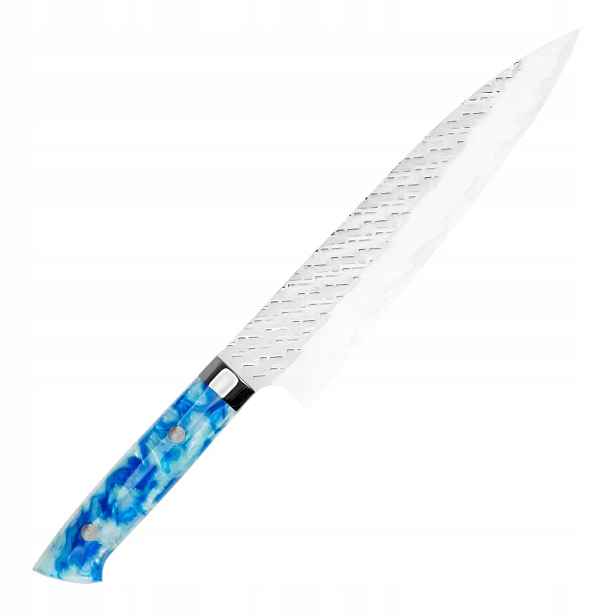 Nůž šéfkuchaře Takeshi Saji Strix 21 cm 64-65 Hrc modrý akryl gyuto