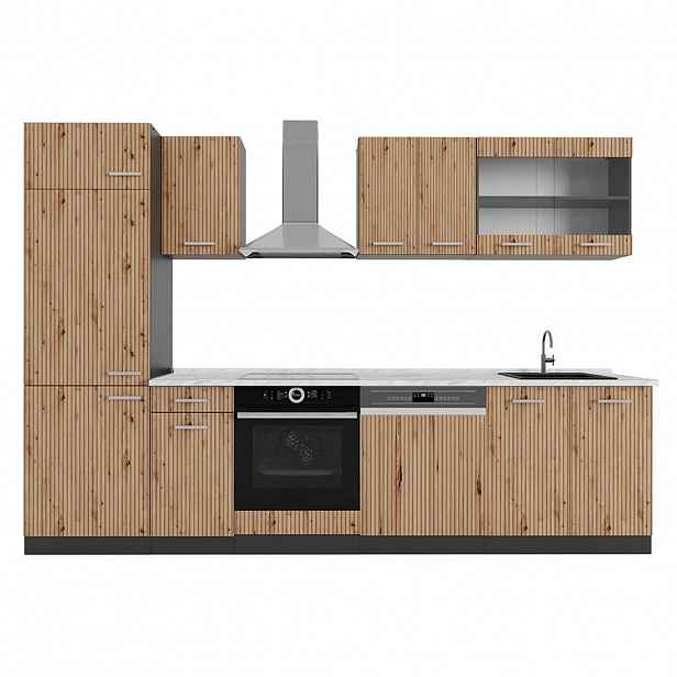 Vicco KUCHYŇSKÝ KOUT R-Line Dub Artisan/antracit 300 cm s pracovní deskou