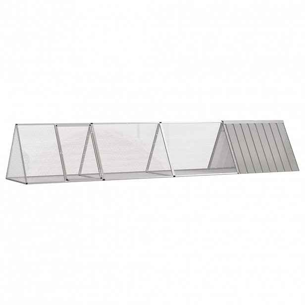 vidaXL Klec pro králíky šedá 403,5 x 80,5 x 71 cm pozinkovaná ocel