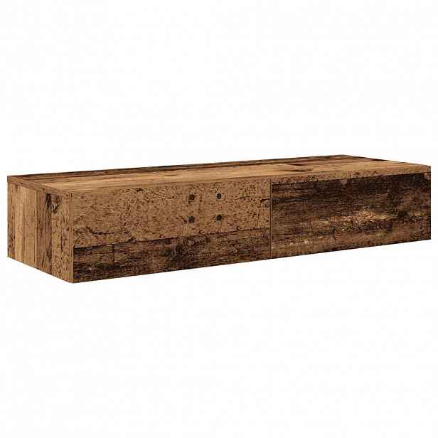 vidaXL Nástěnná police se zásuvkami old wood 100 x 36 x 19 cm kompozit