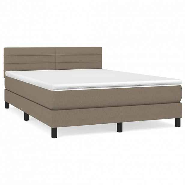vidaXL Box spring postel s matrací taupe 140x200 cm textil