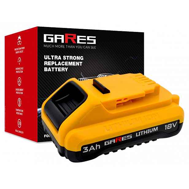 Akumulátor Baterie Gares pro Dewalt Xr DCB180 DCB181 DCB182 18V 3Ah