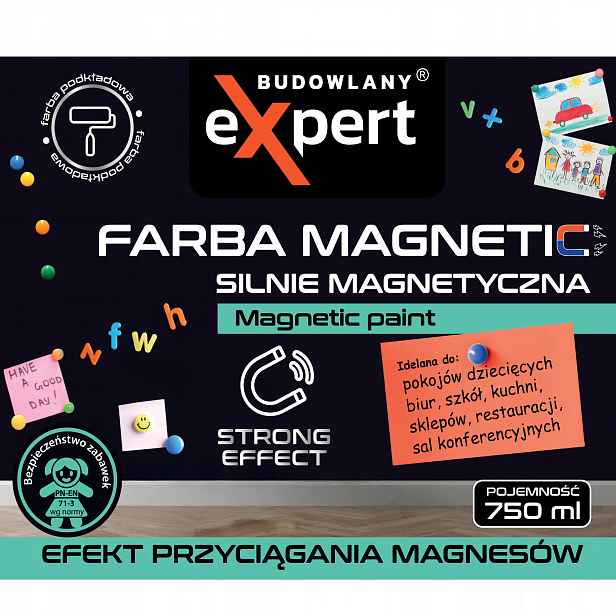 Barva barva na magnety, tabulová, šedá, 750 ml