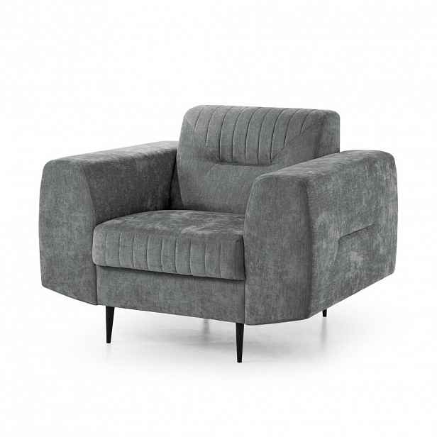 Beautysofa KŘESLO Venezia s kovovými nohami, tmavě šedé, 112 cm