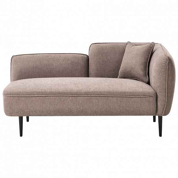 Beliani ČALOUNĚNÉ LEHÁTKO CHAISE LONGUE PRAVOSTRANNÉ Látka Světle hnědé Chevannes