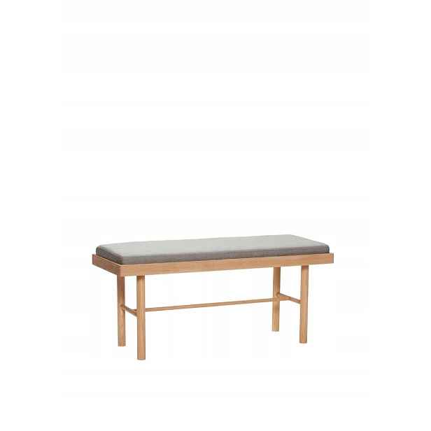 Dubová lavička s polštářem 85 cm, Hübsch, stříbrná