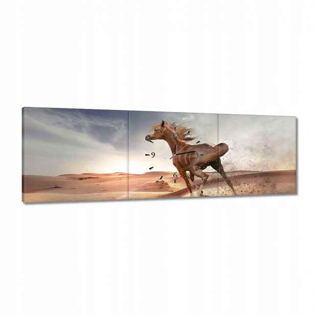 Hodiny 120x40 Cválající kůň