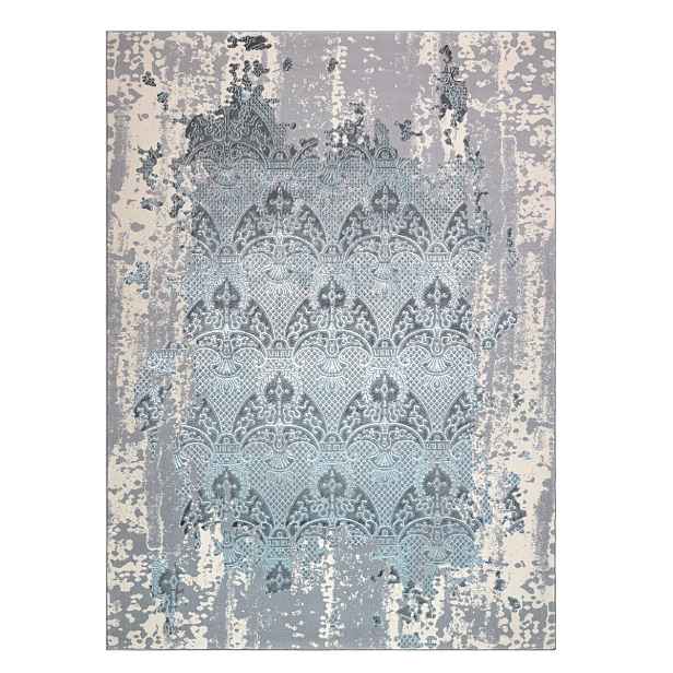 Kusový koberec Core W3824 Ornament Vintage cream/grey and blue, 120x170, modrá, chodba / předsíň, Dywany Łuszczów