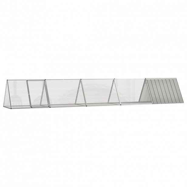 vidaXL Klec pro králíky šedá 504,5x80,5x71 cm pozinkovaná ocel