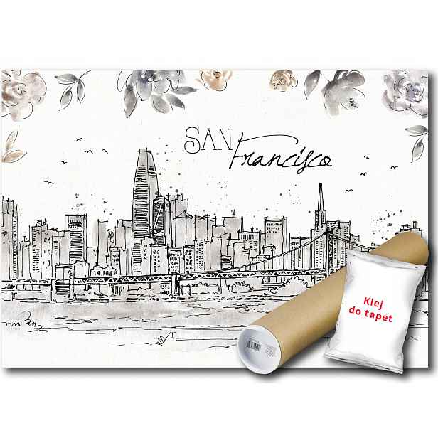 Vinylová fototapeta San Francisco skica 254x184