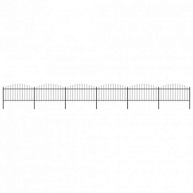 vidaXL Zahradní plot s kopím nahoře ocelový 1005 x 150 cm černý
