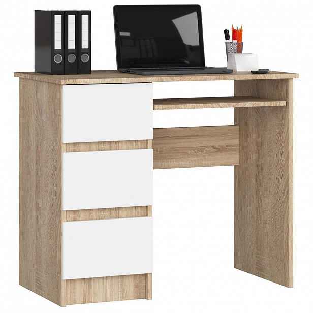 RAUMHIRSCH FURNITURE PSACÍ STŮL dub Sonoma, bílý 77/90/50
