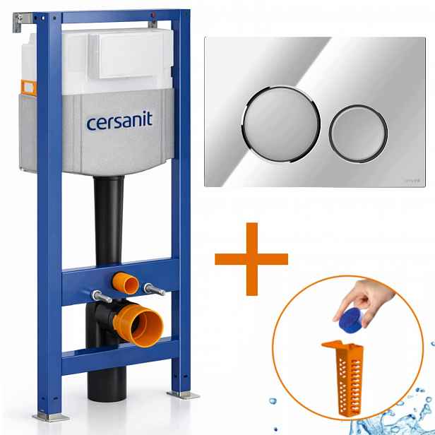 Cersanit Mechanický rám Aqua 50 Set Tlačítko chrom mat lesk Luna