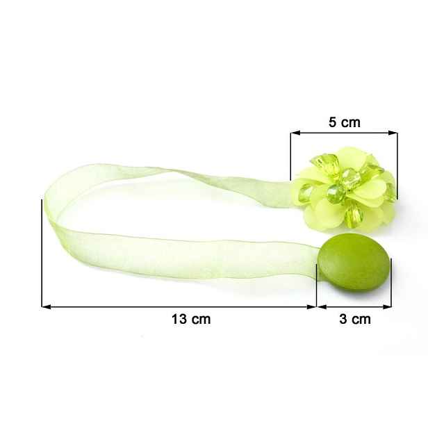 Dekorační ozdobná spona na záclony a závěsy s magnetem CHITA, zelená, Ø 5 cm Mybesthome cena za 2 ks v balení
