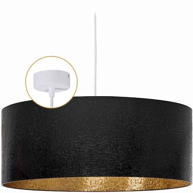 Závěsná lampa Cerlux Černá Zlatá se stínítkem Vesta 50 cm Klosz 1x E27
