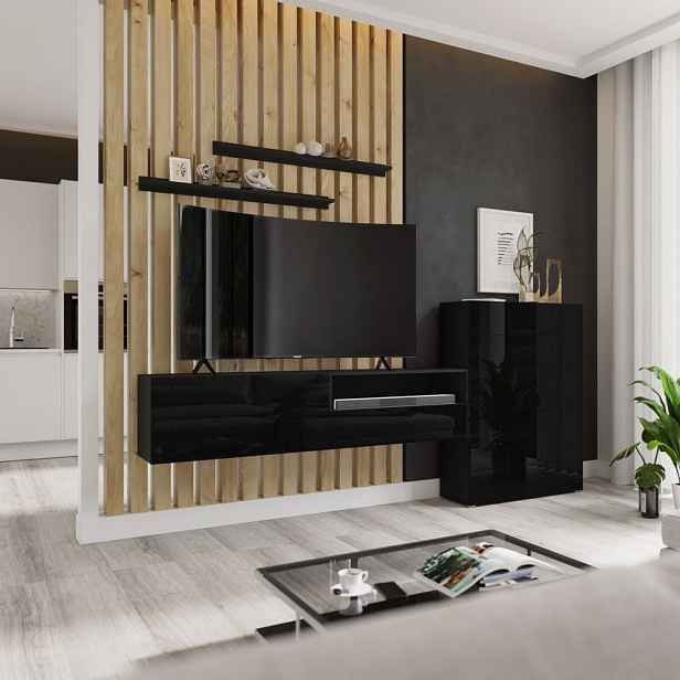 Elegantní obývací stěna BRADT 54 - černá