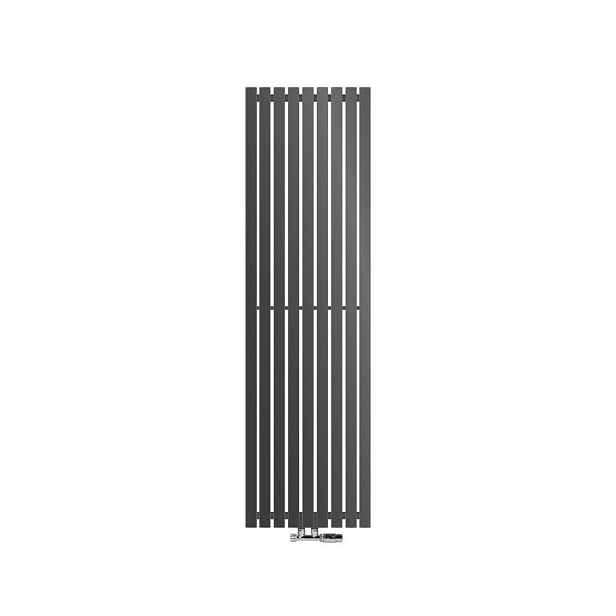 LuxeBath KOUPELNOVÉ těleso Stella 480 × 1600 mm, antracitové, s rohovým ventilem