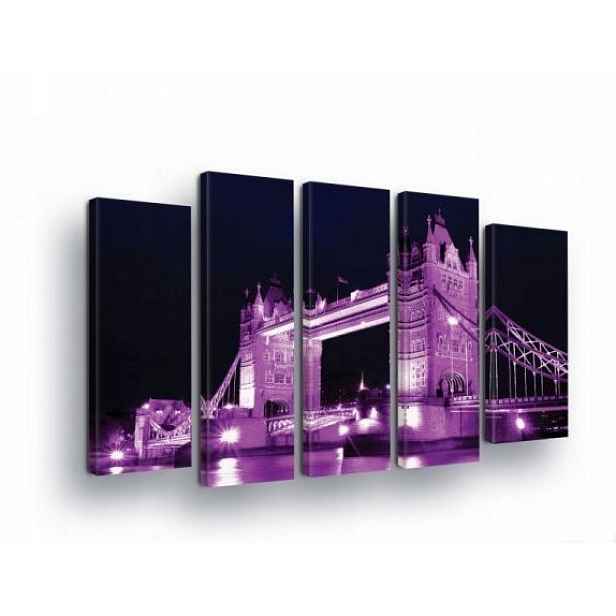 Obraz 150x100 Most Tower Bridge Londýn noc fialová městská krajina