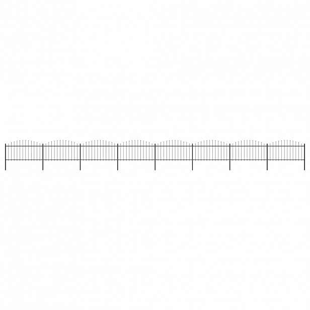 vidaXL Zahradní plot s kopím nahoře ocelový 1339 x 150 cm černý
