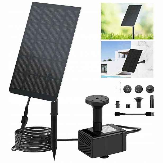 2.5W solární fontánová pumpa s filtrem pro 7 trysek do bazénu