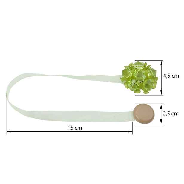 Dekorační ozdobná spona na záclony a závěsy s magnetem MARTA, zelená, Ø 4,5 cm Mybesthome cena za 2 ks v balení