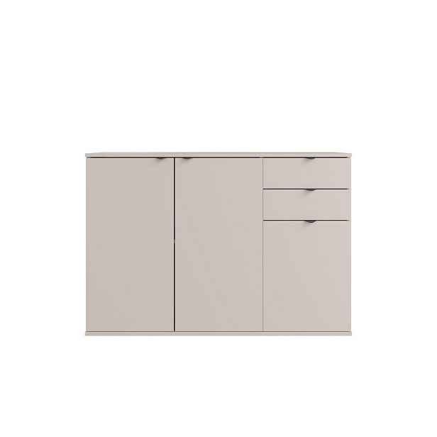MASSENO KOMODA METRIX, 120/82,5/35 cm s 2 zásuvkami a 3 dvířky, kašmírová