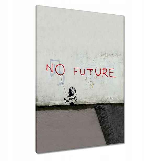 Obrazy 70x100 No Future Banksy Chlapec