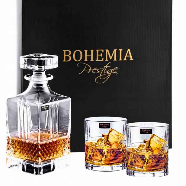 Sada na whisky Bohemia Elegante Sklenice 340 ml Kpl 6 ks Karafa 850 ml