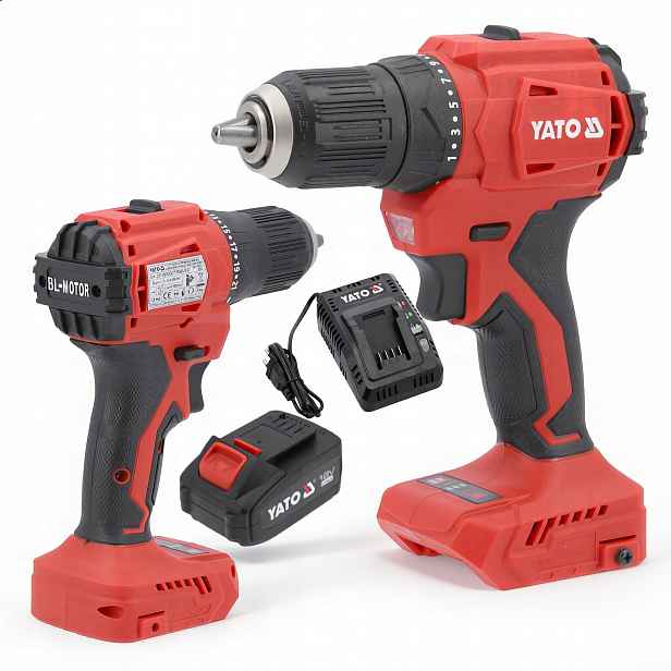 Set Bezkartáčová Vrtačka 18V 45Nm 4AH Akumulátor Yato YT-827790