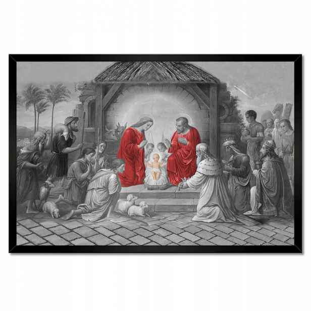 Plakáty v rámu 60x40 Svatá rodina červená