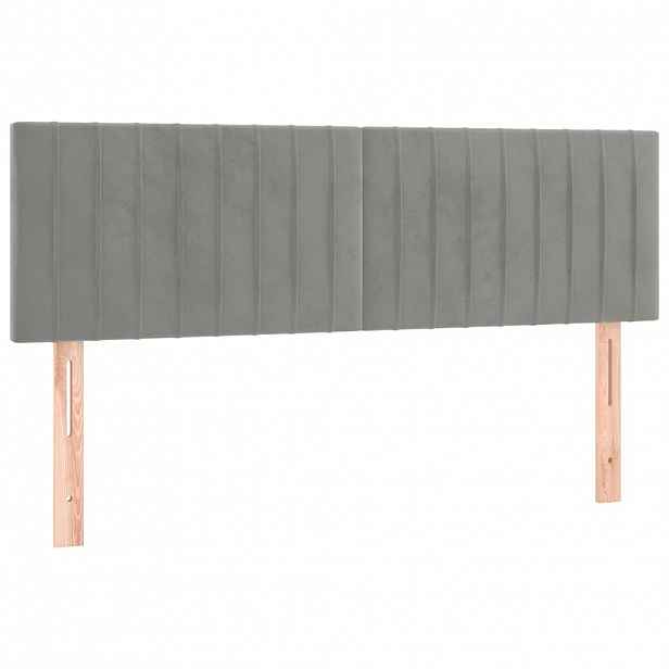 vidaXL Čela postele světle šedá 144x5x78/88 cm samet