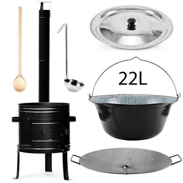 Perfect Home PL-Set-68 Kotlíková súprava 22L, 6ks – kotlina/kotlík/pokrievka/varecha/naberačka/deska