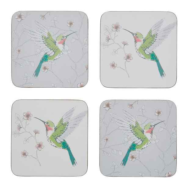 Šedé podtácky v sadě 4 ks Hummingbirds – Cooksmart ®