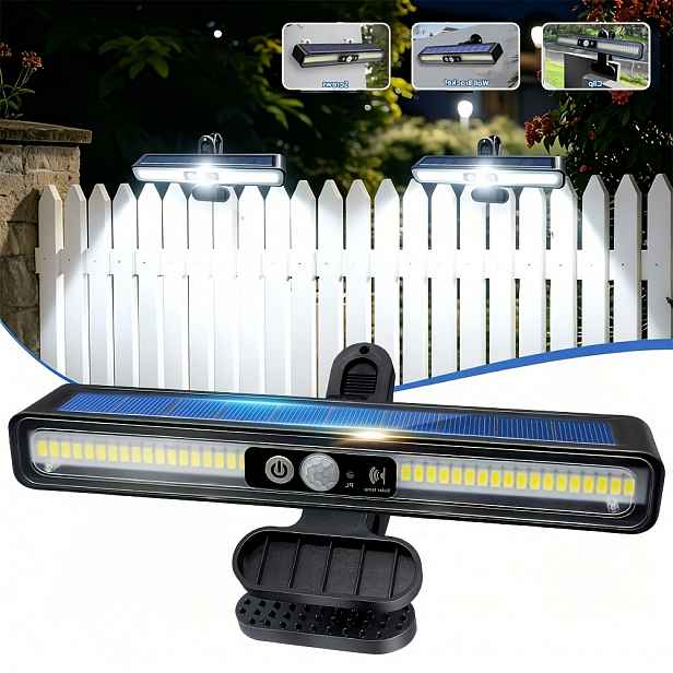 TEMU Solární světla s a pohybovým senzorem, ultra jasné LED solární světla na plot, 3 režimy, 36 LED (6000K), IP65 přenosná bezpečnostní světla,