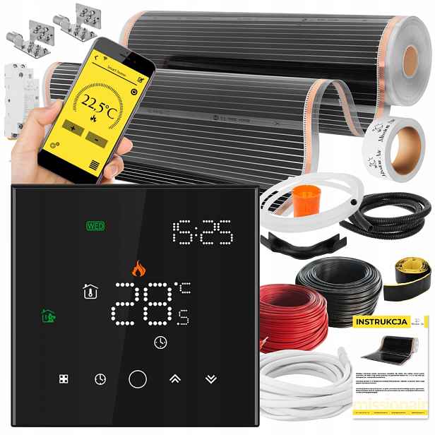 Set Fólie Vyhřívací Podložka Infračervená 28 m² 160 W