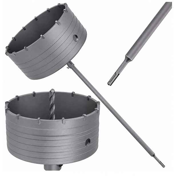 Korunkový Vrták Na Betonu 125 mm s Prodloužením Sds Plus 600 mm, fréza s korunkou Sds+