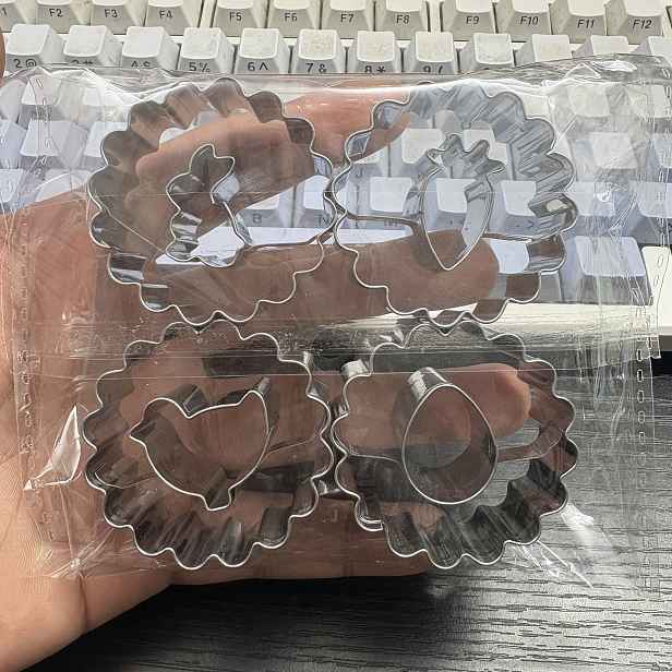 TEMU Formičky na sendviče Cihini - 4 ks, tvar: vlnitý kruh, materiál: 430, vlastnosti: pohodlné použití, snadné skladování, snadné čištění