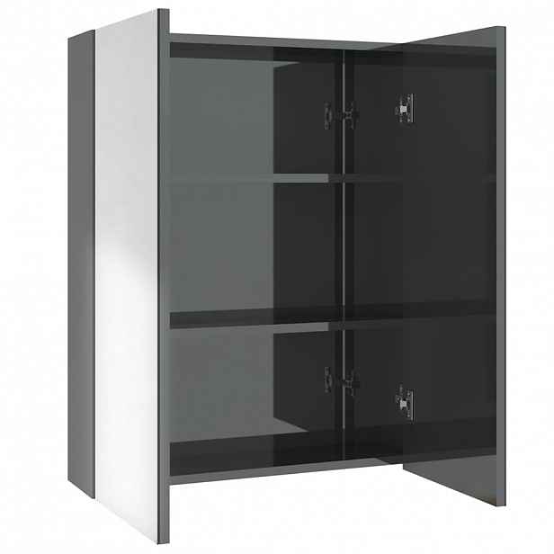 vidaXL Koupelnová skříňka se zrcadlem 60 x 15 x 75 cm MDF zářivě šedá