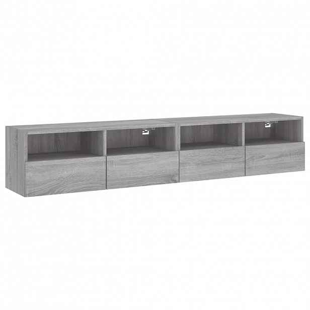 vidaXL Nástěnné TV skříňky 2 ks šedé sonoma 80 x 30 x 30 cm kompozit