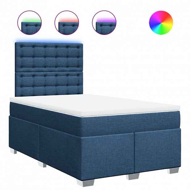 vidaXL Box spring postel s matrací černá 120x190 cm textil
