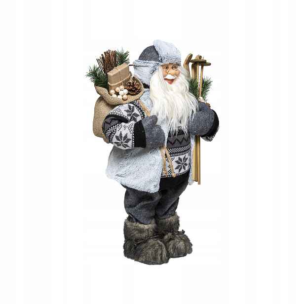 Figurka Santy s lyžemi, 45 cm
