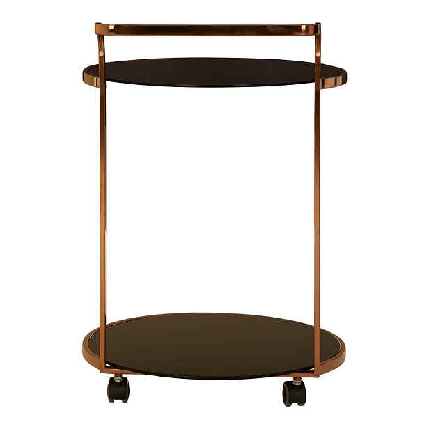 Servírovací stolek na kolečkách se skleněnou deskou ø 50 cm Ackley – Premier Housewares