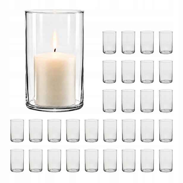30 x Váza Skleněná Cylinder Lampion 15 cm Dekorace Svatba Svatební Hostina oslava