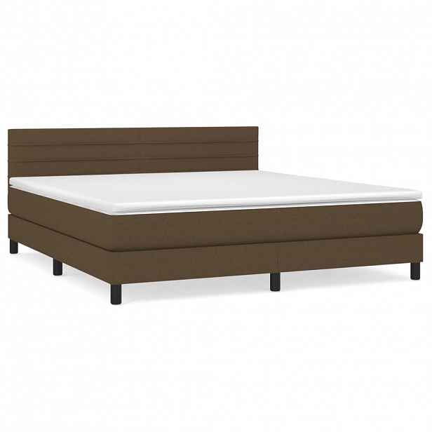 vidaXL Box spring postel s matrací tmavě hnědá 160x200 cm textil