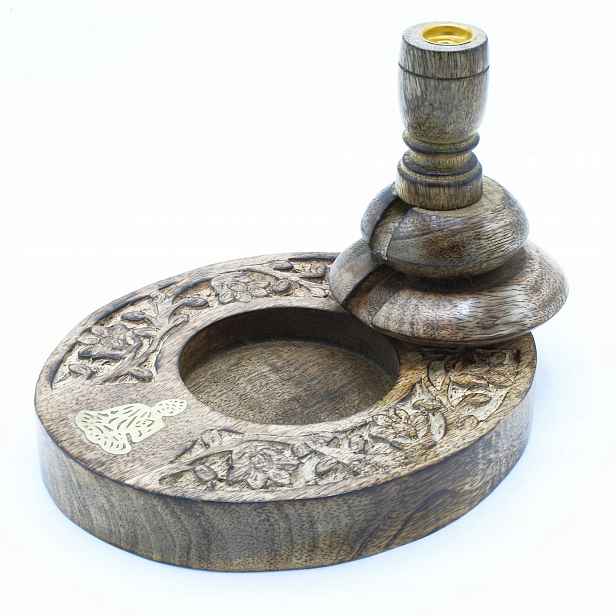 Aromalampa Backflow Mangové dřevo Buddha 14 cm