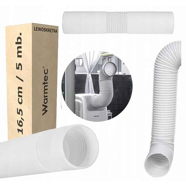 Trubka pro přenosnou klimatizaci Warmtec Levotočivá pružná 16,5 cm/5 m
