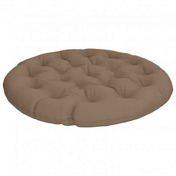 vidaXL Polštář na papasan VIANEN 100% polyester Taupe Ø 100 x 12 cm