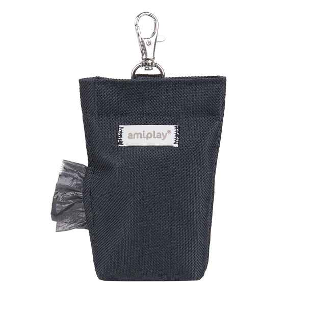 Pouzdro na sáčky na psí exkrementy RUMBA černá 6x2x11 cm