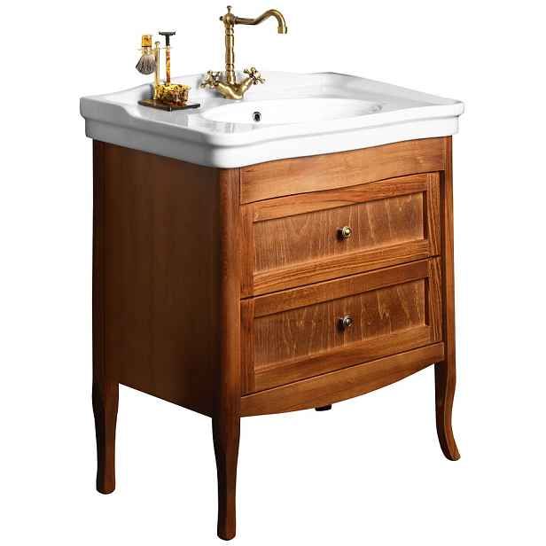 Sapho RETRO umyvadlová skříňka buk 73x80x46,5cm, umyvadlo ANTIK 80cm