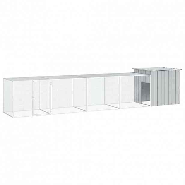 vidaXL Klec pro kuřata šedá 500 x 91 x 100 cm pozinkovaná ocel